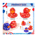 Jouierty 20Pcs Patriotic Rubber Ducks 2 Blue Red White Duckies Bulk for Independence