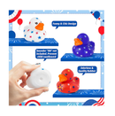 Jouierty 20Pcs Patriotic Rubber Ducks 2 Blue Red White Duckies Bulk for Independence