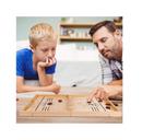 Juegoal 4-in-1 Wooden Fast Sling Puck Set for Kids and Adults Chess Checkers Tic Tac Toe Games Travel Portable Folding Tabletop Chess Board Game Sets Interactive Families Toys