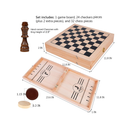 Juegoal 4-in-1 Wooden Fast Sling Puck Set for Kids and Adults Chess Checkers Tic Tac Toe Games Travel Portable Folding Tabletop Chess Board Game Sets Interactive Families Toys