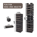 Juegoal 54 Pieces Giant Tumble Tower Blocks Game Giant Wood Stacking Game with 1 Dice Set Gameboard