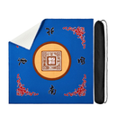 Juexica Mahjong Mat with Bag Anti Slip Noise Reduction Table Cover Board Game Mat Mahjong Table Mat Mahjong Accessories Tablecloth Mahjong Paigow Poker Cards Blue