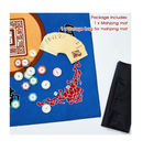 Juexica Mahjong Mat with Bag Anti Slip Noise Reduction Table Cover Board Game Mat Mahjong Table Mat Mahjong Accessories Tablecloth Mahjong Paigow Poker Cards Blue