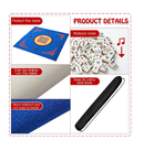 Juexica Mahjong Mat with Bag Anti Slip Noise Reduction Table Cover Board Game Mat Mahjong Table Mat Mahjong Accessories Tablecloth Mahjong Paigow Poker Cards Blue