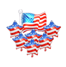 4th of July Foil Balloons Patriotic Independence Day Balloons American Flag Five Stars Patriotic Party Foil Balloons Labor Day Birthday Party