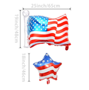 4th of July Foil Balloons Patriotic Independence Day Balloons American Flag Five Stars Patriotic Party Foil Balloons Labor Day Birthday Party