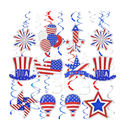 4th of July Hanging Swirl 30Pcs Fourth of July Decorations Hanging Swirls No DIY American Patriotic Hanging Ceiling Ornaments for Home