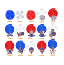 4th of July Hanging Swirl 30Pcs Fourth of July Decorations Hanging Swirls No DIY American Patriotic Hanging Ceiling Ornaments for Home