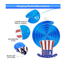 4th of July Hanging Swirl 30Pcs Fourth of July Decorations Hanging Swirls No DIY American Patriotic Hanging Ceiling Ornaments for Home