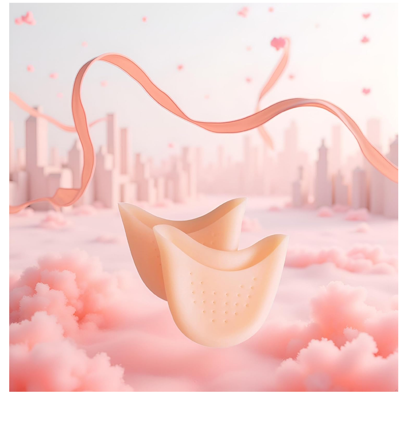 1 Pair Soft Silicone Gel Pointe Ballet Dance Shoe Toe Pads Toe Protector with Breathable Hole One Size Instant
