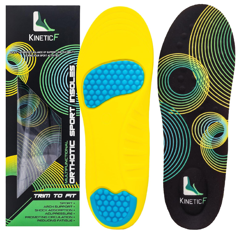 Orthotic Sport Shoe Inserts Men and Women - Trimmable Orthotic Running Insoles