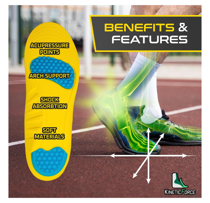 Orthotic Sport Shoe Inserts Men and Women - Trimmable Orthotic Running Insoles