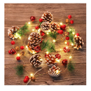 KITCADA Christmas Garland with Lights, Red Berry Pine Cone 10FT 30 LED Garland Lights Battery Operated, led Garland String Lights, Christmas Decorations Indoor for Home Fireplace Mantel Xmas Decor