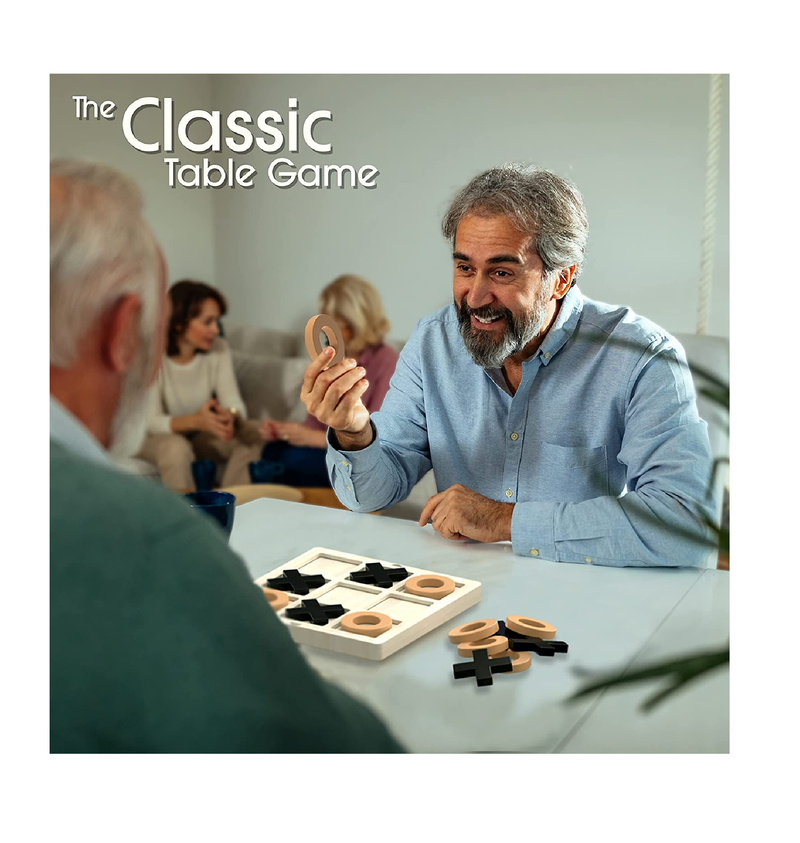 Keeping Busy Wooden Tic Tac Toe Game Dementia Activities for Seniors Large Pieces with Matching & Puzzle Templates Cognitive Games for Elderly Engaging