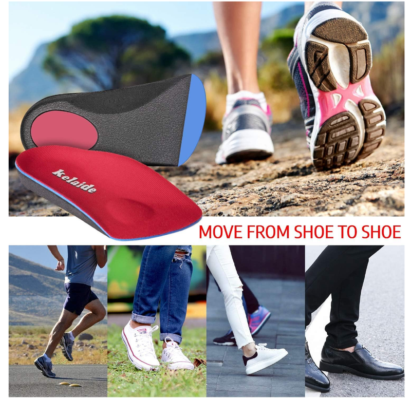 Kelaide 3/4 Orthotic Inserts Plantar Fasciitis Insoles – Neutral Arch Support Insoles