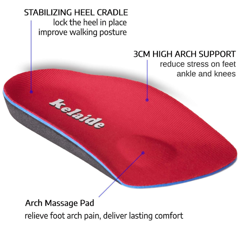 Kelaide 3/4 Orthotic Inserts Plantar Fasciitis Insoles – Neutral Arch Support Insoles
