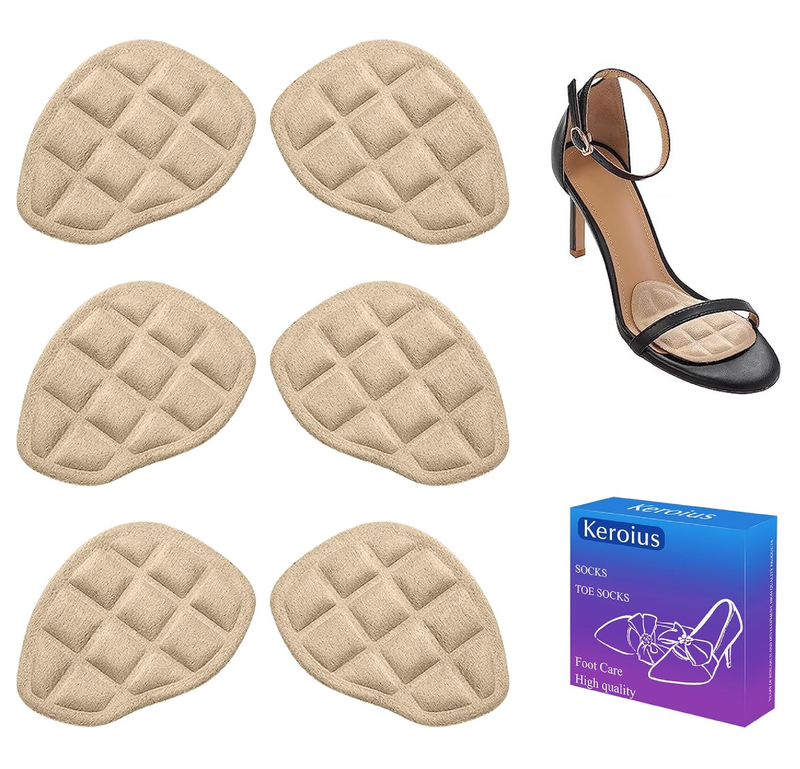 3 Pairs Metatarsal Forefoot Pads,Heel Inserts Insoles Pads, Ball of Foot Cushions for High Heel,