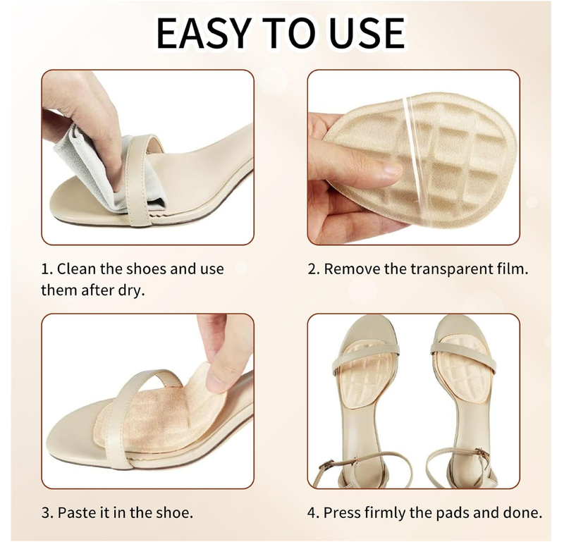 3 Pairs Metatarsal Forefoot Pads,Heel Inserts Insoles Pads, Ball of Foot Cushions for High Heel,