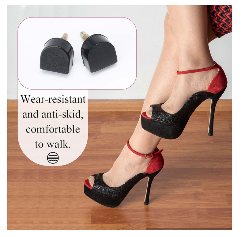 10 Pairs High Heel Shoes Replacement Tips Shoe Repair Stiletto Caps Heel Protector Dowels Women's U-Shape High Heel Cover