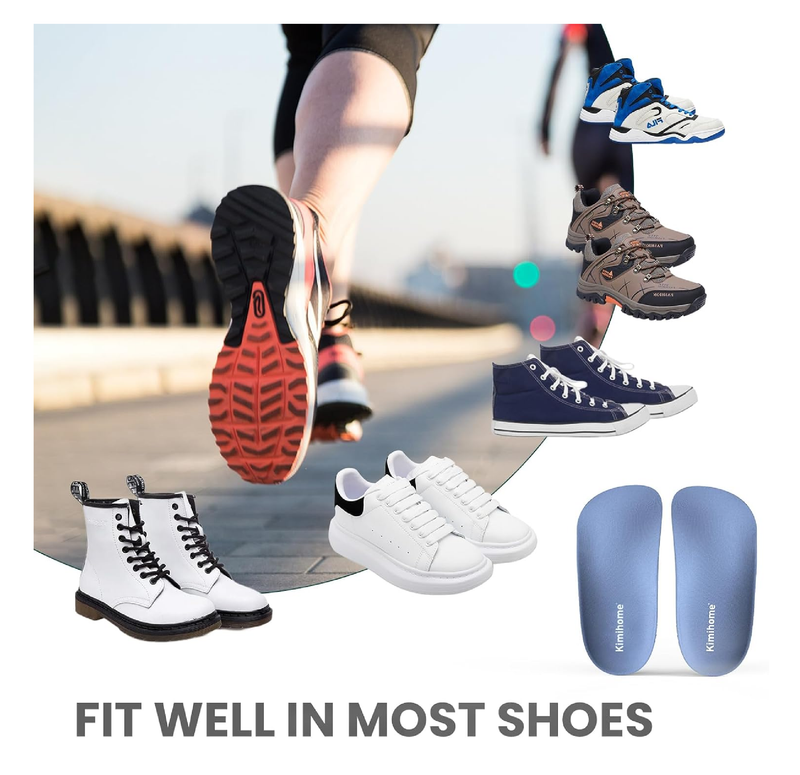 Plantar Fasciitis Inserts for Heel Pain - Kimihome Arch Support Shoe Inserts