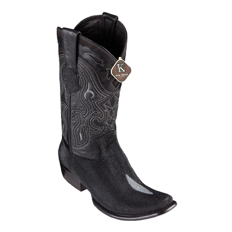 King Exotic Men's 4791205 /Style Dubai Boot/Single Stone Boots/ Color Black