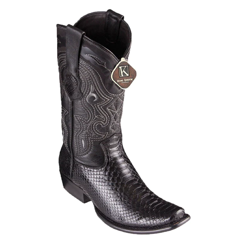King Exotic Men's 4795705 /Style Dubai Boot/ Python Boots/ Color Black