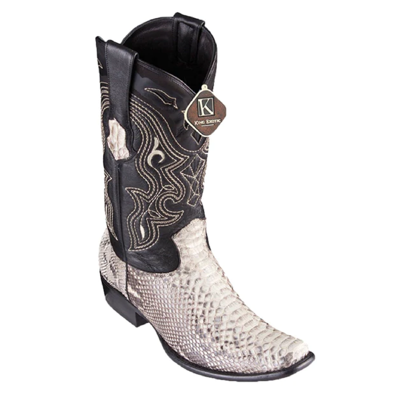 King Exotic Men's 4795749 /Style Dubai Boot/ Python Boots/ Color Natural