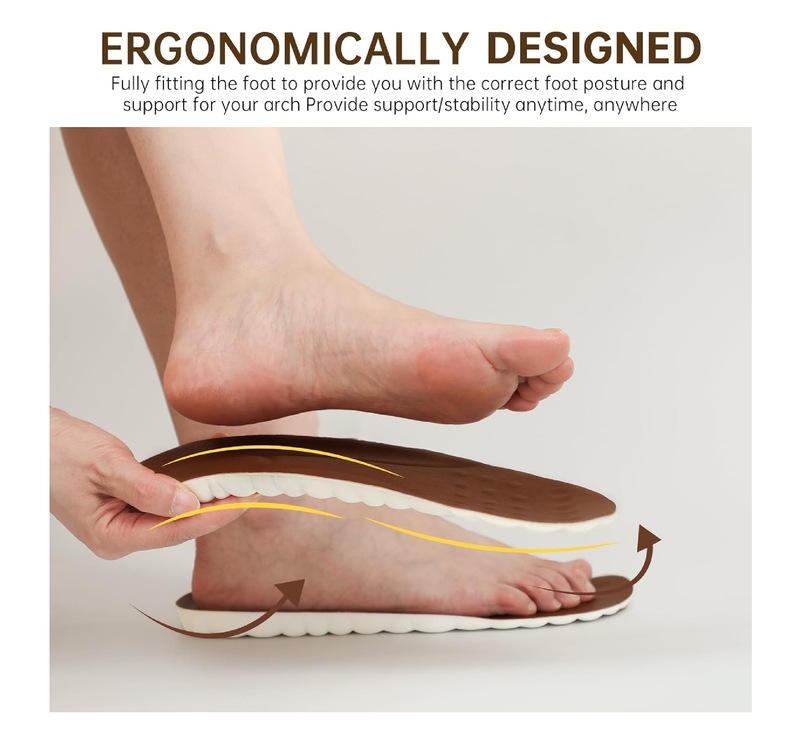 4 Pairs 4D Cloud Insoles for Men - Sports Comfort, Shock Absorbing,