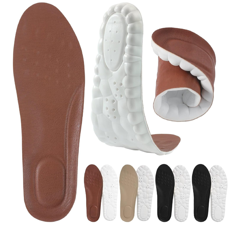 4 Pairs 4D Cloud Insoles for Men - Sports Comfort, Shock Absorbing,