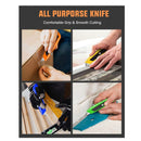 Box Cutter Retractable Utility Knife 4-Pack Heavy Duty Utility Knives With 10 SK5 Steel Blades Aluminum Casing Box Cutters