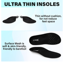 Women Low Arch Support Insoles for Crocs Ultra Thin Wide Fit Inserts for Birkenstock Breathable Sockless Barefoot Liners for