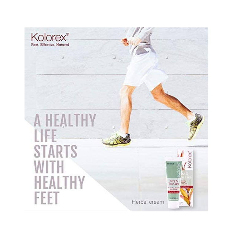 Kolorex Foot & Toe Care Cream (25g) Remedy for Athlete's Foot Natural ingredients Effectively rebalance yeast Hygienic best