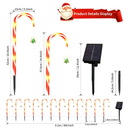LACHARM 12 Pack Outdoor Christmas Decorations,8 Modes Solar Christmas Candy Cane Lights with Wireless Remote Control,Solar Christmas Lights for Courtyard Garden Christmas Tree Decoration