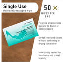 LA Fresh Travel Lite Pre-Moistened Shoe Shine Wipes Pack of 50 Individually Wrapped Streak-Free