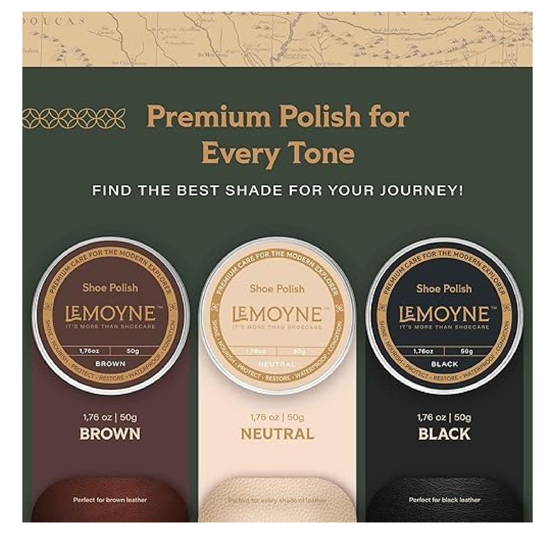 LEMOYNE Leather Shoe Polish Kit – Complete Boot & Shoe Shine Kit for Men