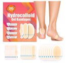 36PCS Hydrocolloid Blister Bandages – Waterproof Blister Bandages for Feet & Toes