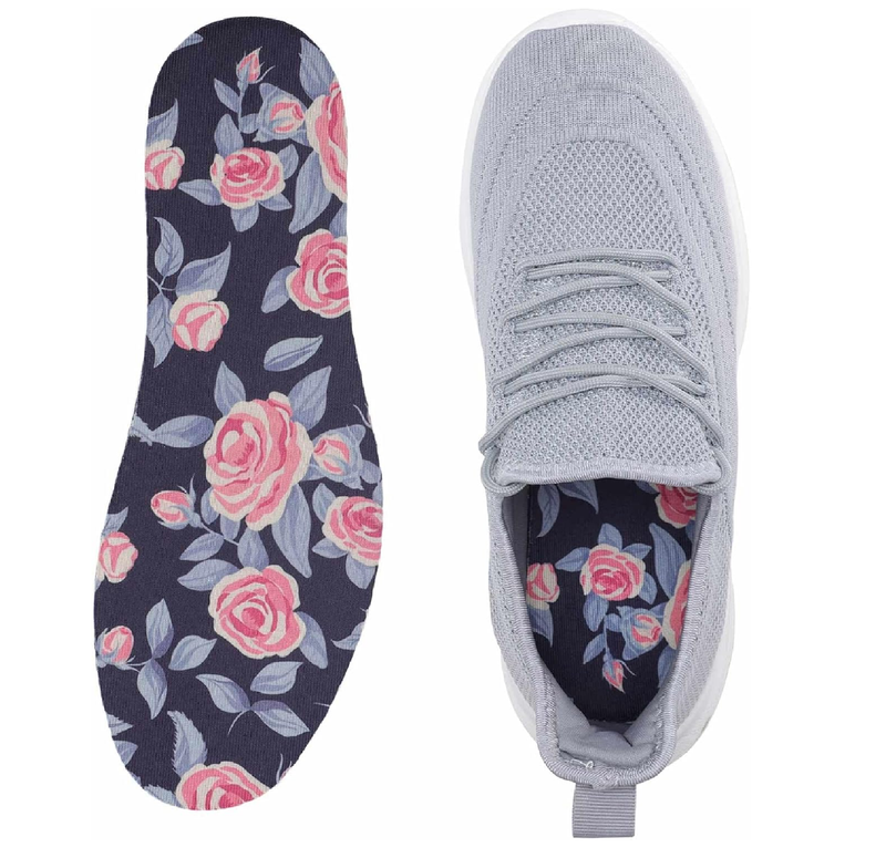 Washable Barefoot Shoe Insert Sockless Shoe Liner Thin Shoe Inserts for Women 3 Pairs No Show Socks Shoe Inserts & Insoles Floral Print