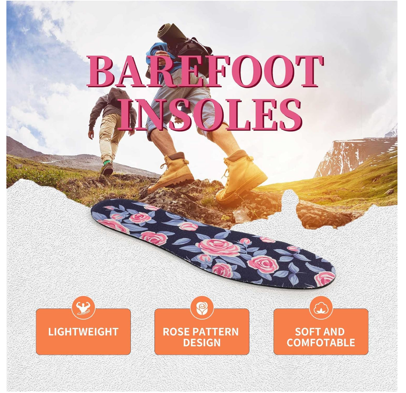 Barefoot Shoe Inserts Shoe Inserts for Women Thin No Show Socks Womens Insole Socks for Men Shoe Insoles Women No Show Socks Womens Rose