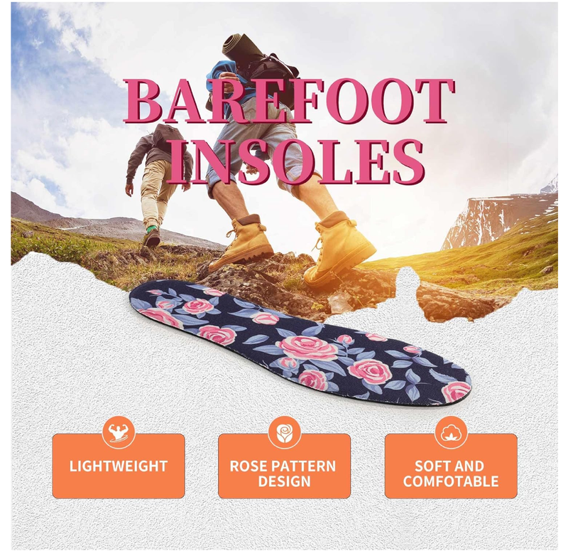 Washable Barefoot Shoe Insert Sockless Shoe Liner Thin Shoe Inserts for Women 3 Pairs No Show Socks Shoe Inserts & Insoles Floral Print