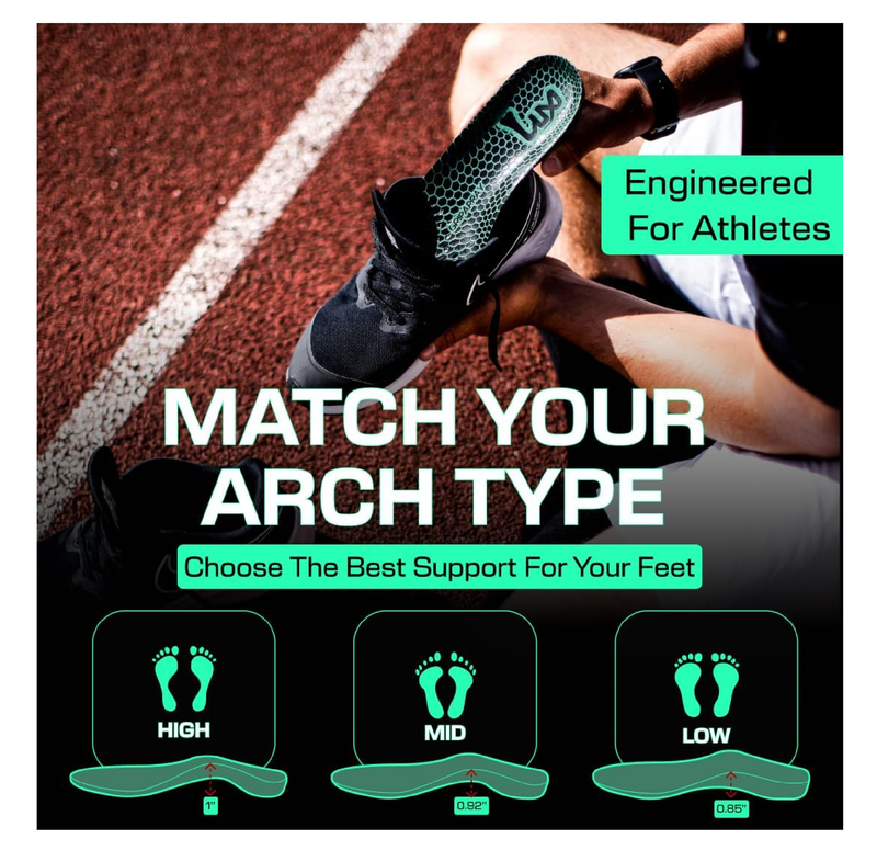 LUX Sports Dual Grip Sports Insoles with GripArray - Easily Trimmed to Fit Any Foot Shape