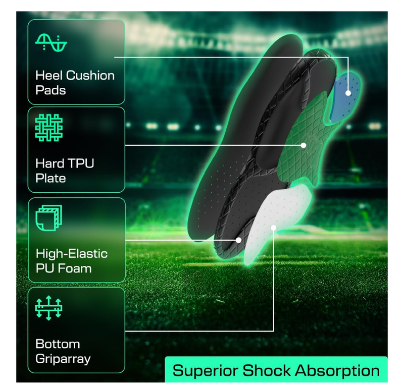 LUX Sports Dual Grip Sports Insoles with GripArray - Easily Trimmed to Fit Any Foot Shape