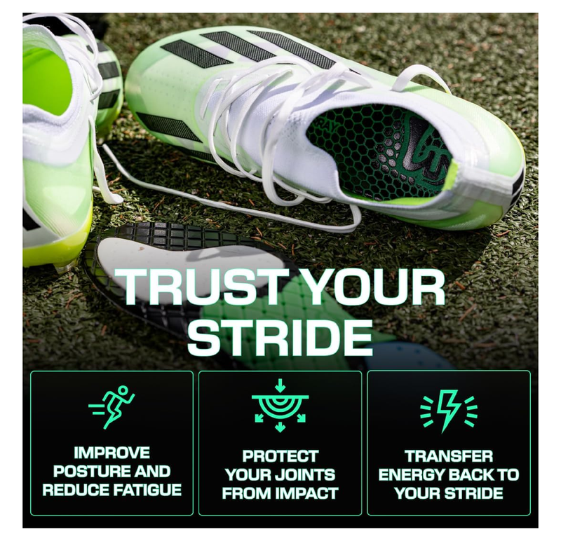 LUX Sports Dual Grip Sports Insoles with GripArray - Easily Trimmed to Fit Any Foot Shape