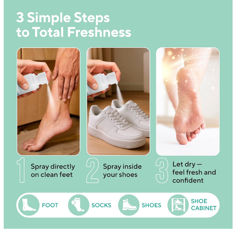Lavinso Athlete’s Foot Care Spray with Tea Tree Oil – Shoe Deodorizer & Foot Odor Eliminator for Smelly Feet – Deodorant with Natural Ingredients