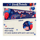 Large Happy 4th of July Decorations Set Memorial Day Independence Banner with 24 Pieces Balloons for Patriotic Decorations Outside Yard Banner Signs