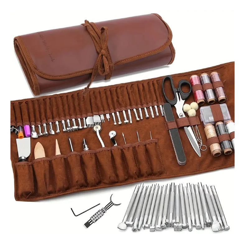Leather Craft Tools Leather Working Tools Kit With Storage Bag Leather  Carving Tools Leather Craft Making For Cutting Punching Sewing Carving  Stamping