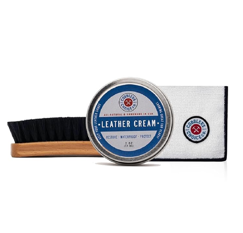 Cobbler's Choice Leather Cream, Brush, and Polishing Cloth Kit
