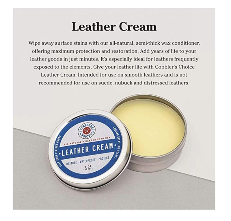 Cobbler's Choice Co. Finest Quality All Natural Leather Cream - Made with Triple Filtered BeesWax