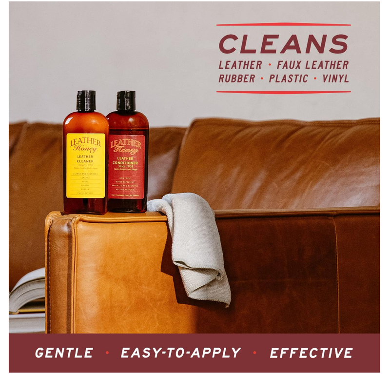 Leather Honey Leather Cleaner: Non-Toxic Leather Care Made in the USA Since 1968. Deep Cleans Leather, Faux & Vinyl
