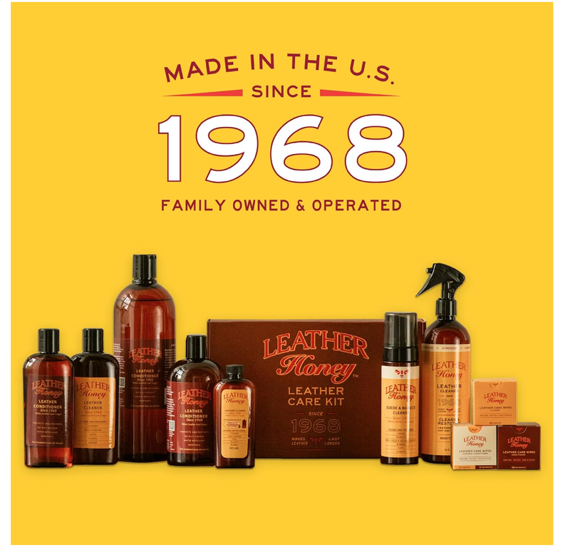 Leather Honey Leather Cleaner: Non-Toxic Leather Care Made in the USA Since 1968. Deep Cleans Leather, Faux & Vinyl