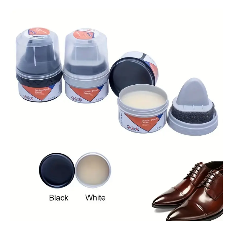 Leather Shoe Boot Polish Cream With Brush - Leather Polish Cream Shoe Wax